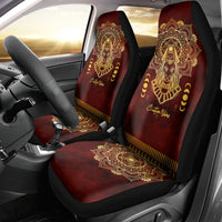 Personalized Anubis Car Seat Cover Ancient Egyptian Pattern In Red - Wonder Print Shop