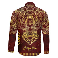 Personalized Anubis Family Matching Short Sleeve Bodycon Dress and Hawaiian Shirt Ancient Egyptian Pattern In Red - Wonder Print Shop