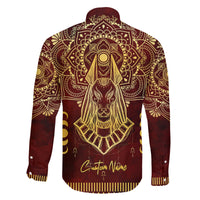 Personalized Anubis Family Matching Tank Maxi Dress and Hawaiian Shirt Ancient Egyptian Pattern In Red - Wonder Print Shop