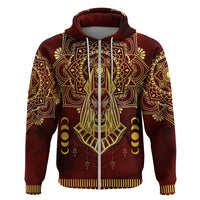 Personalized Anubis Hoodie Ancient Egyptian Pattern In Red - Wonder Print Shop