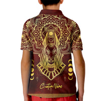 Personalized Anubis Kid Polo Shirt Ancient Egyptian Pattern In Red - Wonder Print Shop