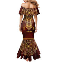 Personalized Anubis Mermaid Dress Ancient Egyptian Pattern In Red - Wonder Print Shop