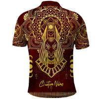 Personalized Anubis Polo Shirt Ancient Egyptian Pattern In Red - Wonder Print Shop