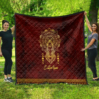 Personalized Anubis Quilt Ancient Egyptian Pattern In Red - Wonder Print Shop