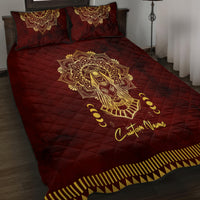 Personalized Anubis Quilt Bed Set Ancient Egyptian Pattern In Red - Wonder Print Shop