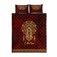 Personalized Anubis Quilt Bed Set Ancient Egyptian Pattern In Red - Wonder Print Shop