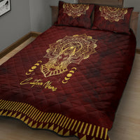 Personalized Anubis Quilt Bed Set Ancient Egyptian Pattern In Red - Wonder Print Shop