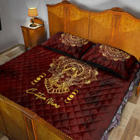 Personalized Anubis Quilt Bed Set Ancient Egyptian Pattern In Red - Wonder Print Shop