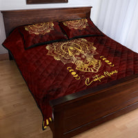 Personalized Anubis Quilt Bed Set Ancient Egyptian Pattern In Red - Wonder Print Shop