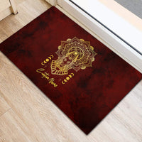 Personalized Anubis Rubber Doormat Ancient Egyptian Pattern In Red - Wonder Print Shop
