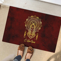 Personalized Anubis Rubber Doormat Ancient Egyptian Pattern In Red - Wonder Print Shop