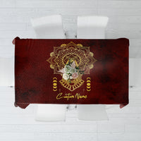 Personalized Anubis Tablecloth Ancient Egyptian Pattern In Red - Wonder Print Shop