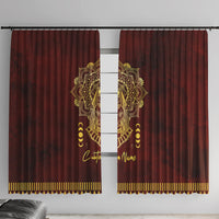 Personalized Anubis Window Curtain Ancient Egyptian Pattern In Red - Wonder Print Shop