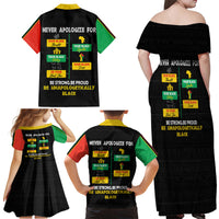 Never Apologize For Your Pride Family Matching Off Shoulder Maxi Dress and Hawaiian Shirt African Black History - Wonder Print Shop