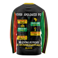 Never Apologize For Your Pride Long Sleeve Shirt African Black History - Wonder Print Shop