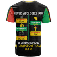 Never Apologize For Your Pride T Shirt African Black History - Wonder Print Shop
