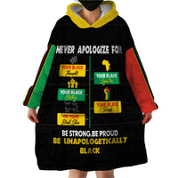 Never Apologize For Your Pride Wearable Blanket Hoodie African Black History - Wonder Print Shop
