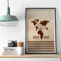 Root Africa Canvas Wall Art African Map - Wonder Print Shop