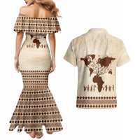Root Africa Couples Matching Mermaid Dress and Hawaiian Shirt African Map - Wonder Print Shop
