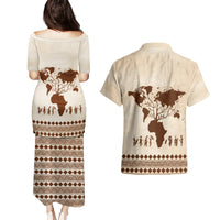 Root Africa Couples Matching Puletasi and Hawaiian Shirt African Map - Wonder Print Shop