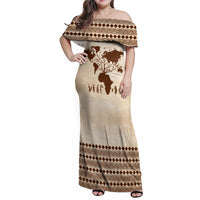 Root Africa Family Matching Off Shoulder Maxi Dress and Hawaiian Shirt African Map - Wonder Print Shop