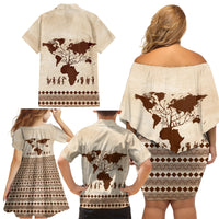 Root Africa Family Matching Off Shoulder Short Dress and Hawaiian Shirt African Map - Wonder Print Shop