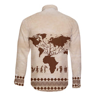 Root Africa Long Sleeve Button Shirt African Map - Wonder Print Shop