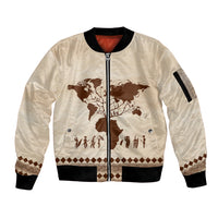 Root Africa Sleeve Zip Bomber Jacket African Map - Wonder Print Shop
