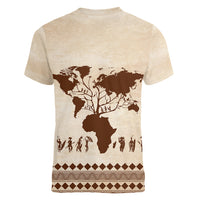 Root Africa Women V Neck T Shirt African Map - Wonder Print Shop