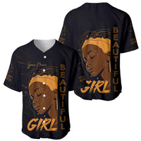 Personalized Beautiful Black Girl Baseball Jersey Women Africa - Wonder Print Shop