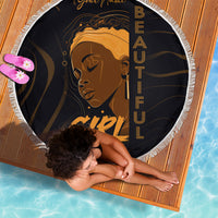 Personalized Beautiful Black Girl Beach Blanket Women Africa - Wonder Print Shop