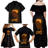 Personalized Beautiful Black Girl Family Matching Off Shoulder Maxi Dress and Hawaiian Shirt Women Africa - Wonder Print Shop
