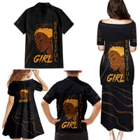 Personalized Beautiful Black Girl Family Matching Puletasi and Hawaiian Shirt Women Africa - Wonder Print Shop