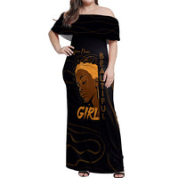 Personalized Beautiful Black Girl Off Shoulder Maxi Dress Women Africa - Wonder Print Shop