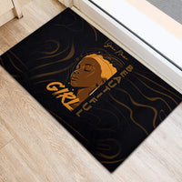 Personalized Beautiful Black Girl Rubber Doormat Women Africa - Wonder Print Shop