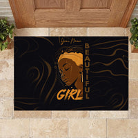Personalized Beautiful Black Girl Rubber Doormat Women Africa - Wonder Print Shop