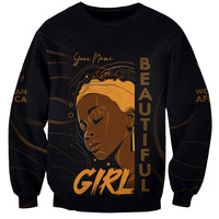 Personalized Beautiful Black Girl Sweatshirt Women Africa - Wonder Print Shop