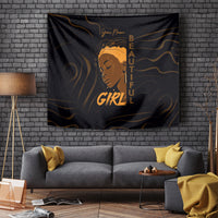 Personalized Beautiful Black Girl Tapestry Women Africa - Wonder Print Shop