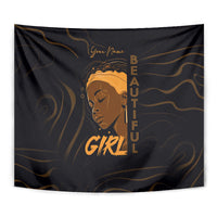 Personalized Beautiful Black Girl Tapestry Women Africa - Wonder Print Shop