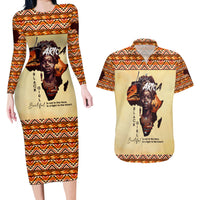 Personalized Love Africa Couples Matching Long Sleeve Bodycon Dress and Hawaiian Shirt Black Girl Beautiful - Wonder Print Shop