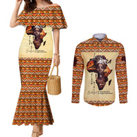 Personalized Love Africa Couples Matching Mermaid Dress and Long Sleeve Button Shirt Black Girl Beautiful