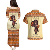 Personalized Love Africa Couples Matching Puletasi and Hawaiian Shirt Black Girl Beautiful - Wonder Print Shop