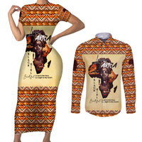 Personalized Love Africa Couples Matching Short Sleeve Bodycon Dress and Long Sleeve Button Shirt Black Girl Beautiful - Wonder Print Shop