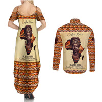 Personalized Love Africa Couples Matching Summer Maxi Dress and Long Sleeve Button Shirt Black Girl Beautiful - Wonder Print Shop