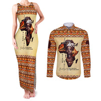 Personalized Love Africa Couples Matching Tank Maxi Dress and Long Sleeve Button Shirt Black Girl Beautiful - Wonder Print Shop