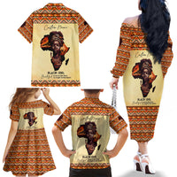 Personalized Love Africa Family Matching Off The Shoulder Long Sleeve Dress and Hawaiian Shirt Black Girl Beautiful - Wonder Print Shop
