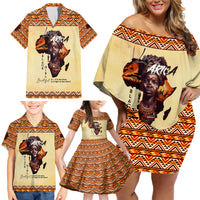 Personalized Love Africa Family Matching Off Shoulder Short Dress and Hawaiian Shirt Black Girl Beautiful - Wonder Print Shop