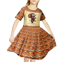 Personalized Love Africa Kid Short Sleeve Dress Black Girl Beautiful - Wonder Print Shop