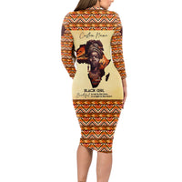Personalized Love Africa Long Sleeve Bodycon Dress Black Girl Beautiful - Wonder Print Shop