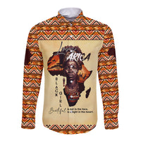 Personalized Love Africa Long Sleeve Button Shirt Black Girl Beautiful - Wonder Print Shop